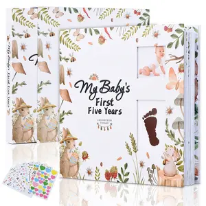 Keepsake Memory Book For Male Or Female Infants, 124 Pages, 9.96x9.84 Inches. The First Eternal 5-Year-Old Baby Book, A Milestone Book That Records Every Event From Birth To 5 Years Old, Gender Neutral Journal, Scrapbook, Album