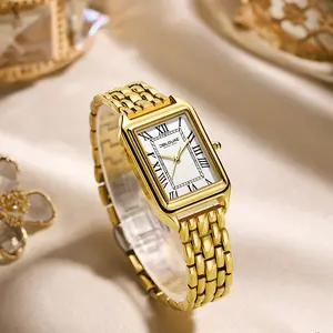 Square Watch for Women DBL-1001 Vintage Elegant Minimalist Water-Resistant Quartz Stainless Steel Strap Perfect for Valentine's Day Mother's Day Wedding Anniversary Gift