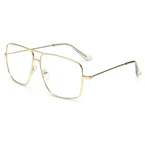 Classic Glasses Clear Lens Non Prescription Metal Frame Eyewear Men Women