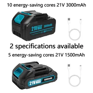 21v 1500/3000mAh optional Heavy Duty Lithium-Ion Battery Type-C Charging, Compatible with Makita Tools, Power Tool Batteries, Replacement Battery for Chainsaw Drill Impact Wrench