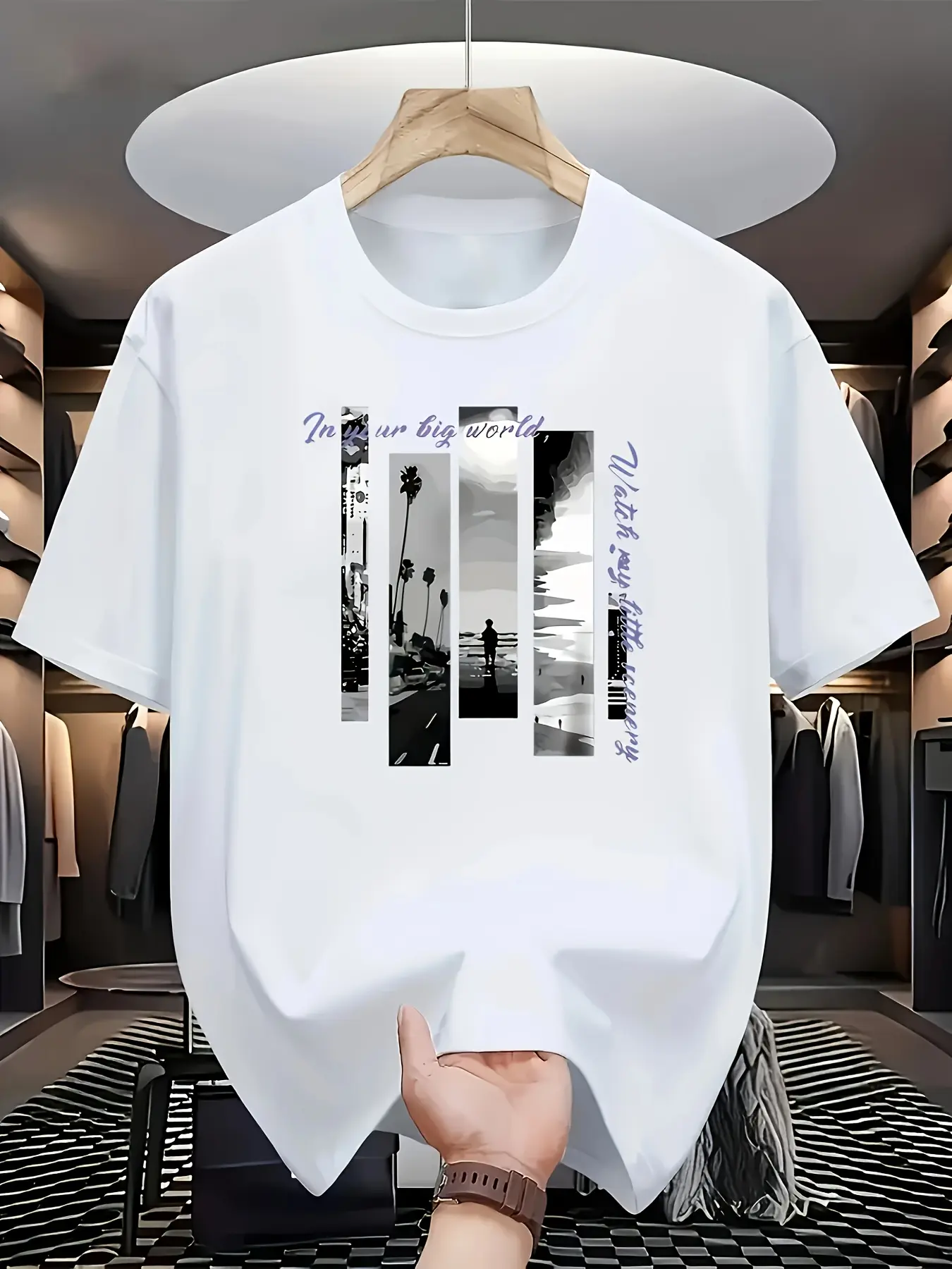 ZJF0306 - Graphic print short sleeve t-shirt women's clothing graphic t-shirt suitable for men's spring summer autumn daily wear short sleeve tops 220g Cotton