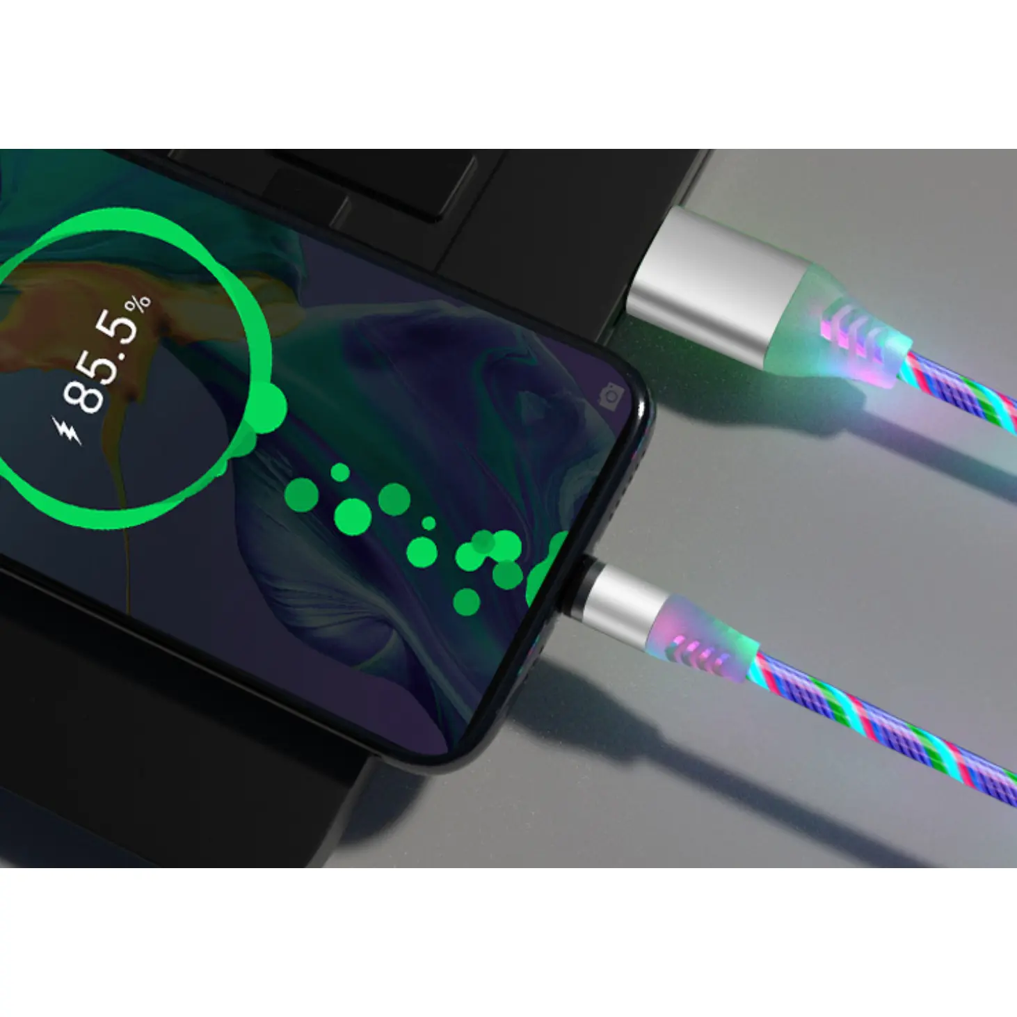 Glowing Circular Mag., 3-in-1 Fast Charging Cable