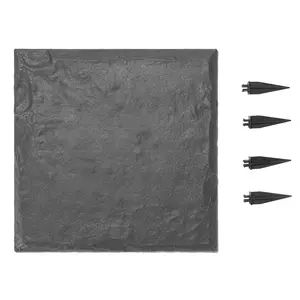VEVOR Garden Stepping Stones, 4Pcs 15.5x15.5 in Weather-Resistant Plastic Pavers with Stakes, Smooth Surface Outdoor Decor Pathway for Lawn, Patio Landscape, Grey
