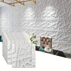FLOLEOPA 3D Wall Panel, Linear Design, PVC Waterproof & Fireproof, 11.8 Inches x 11.8 Inches, Includes Tape for Installation wall panels Decorative Modern Home Interior