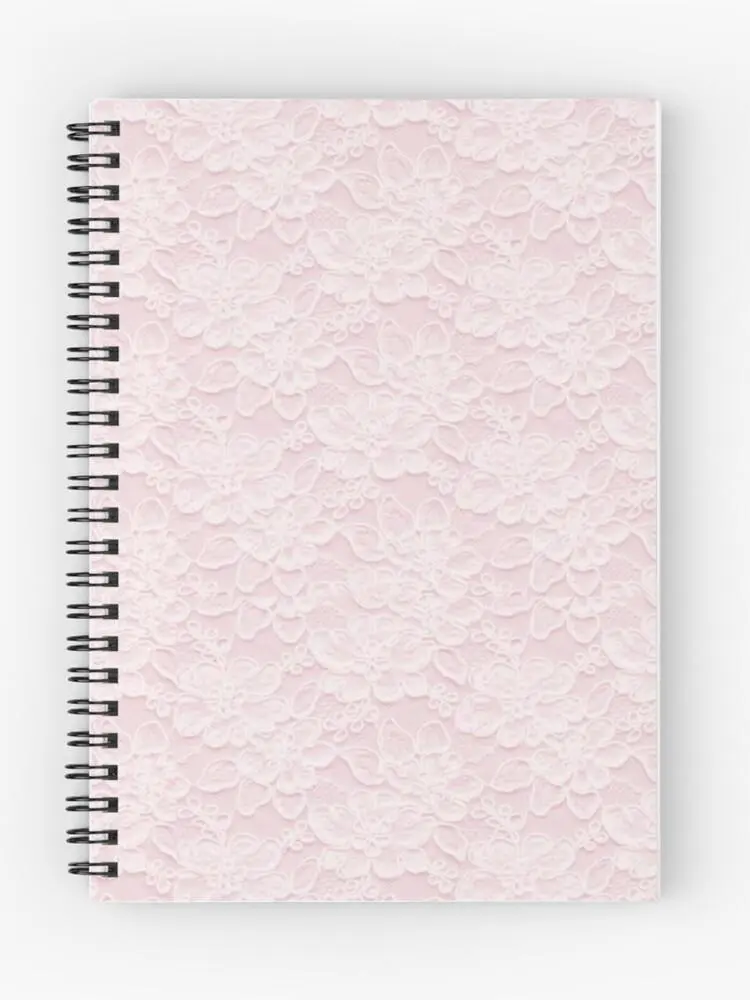 3pcs Journal Notebooks Coquette floral lace pattern Girls Notebook School 160 Pages A5 Medium Size Thick Paper, Spiral-bound, Waterproof Flexible Plastic Cover, for College, Sketching, Drawing, Painting