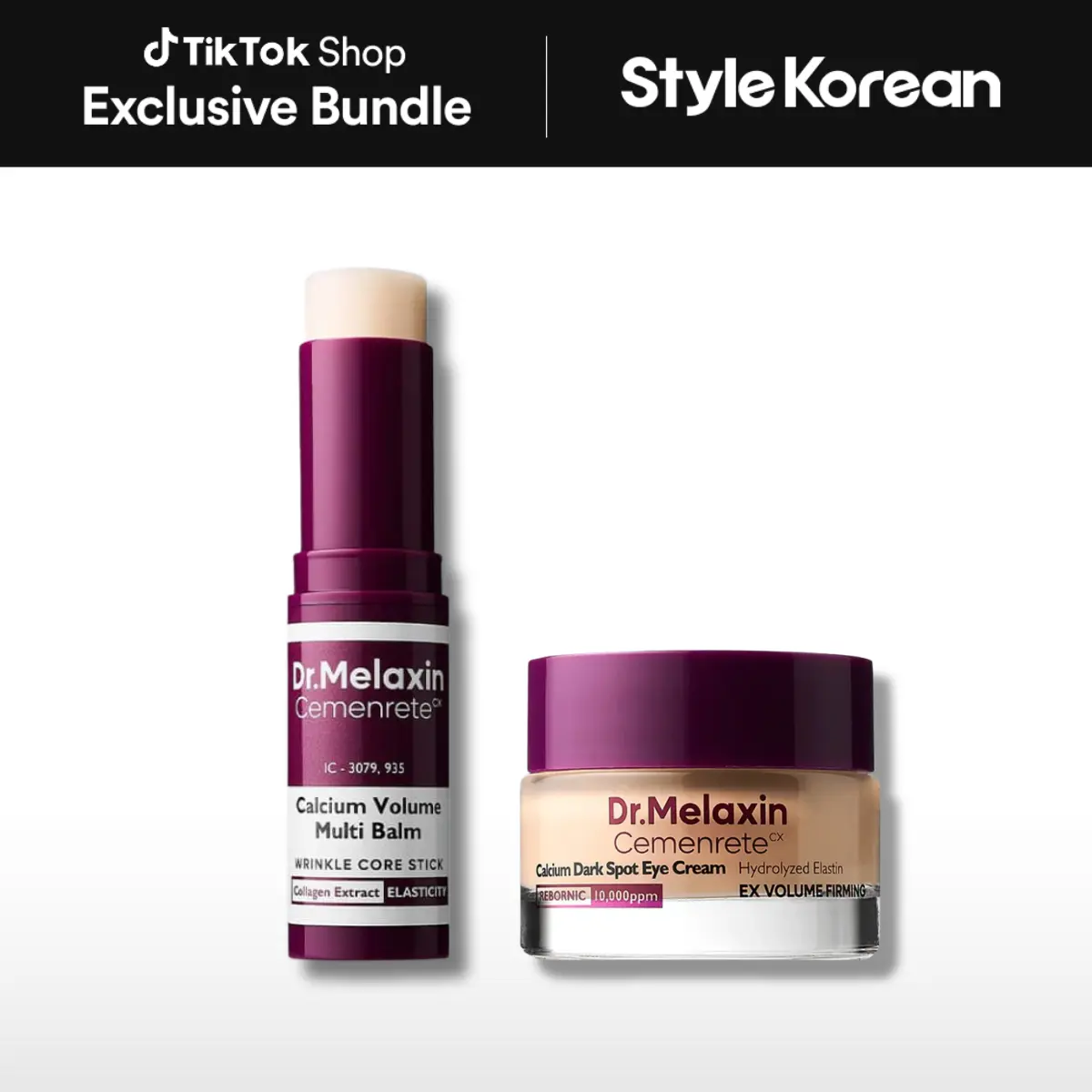 [Dr.Melaxin] Under Eye Volume to Cover Duo - Cemenrete Calcium Volume Multi Balm 9g + Calcium Dark Spot Eye Cream 15g