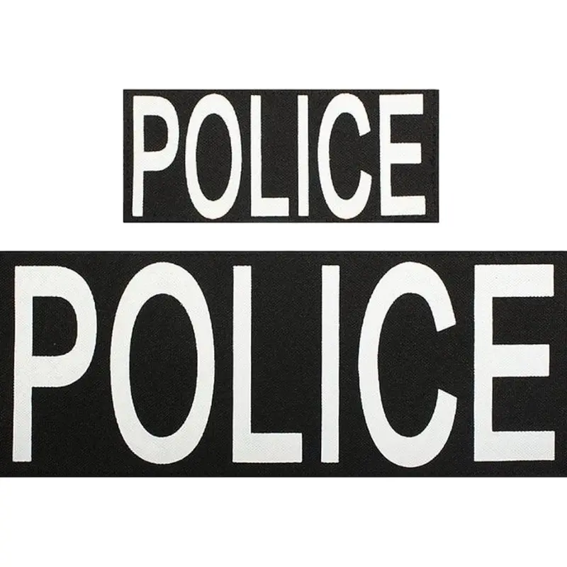 Rothco 2-Piece Embroidered Police Collectible Patches - Black Background, White Embroidered Letters, Lettered Embroidery, Hook-Back, 1910 Design, Fabric Patch, Uniform Wear, Durable, Visible for Law Enforcement, Two Piece Set