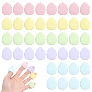 3-Piece Mini Makeup Sponge Assortment. Includes: Mini Finger Puffs & Triangle Setting Sponges. Perfectly designed for women and girls to apply foundation, setting powder, and all other cosmetics.