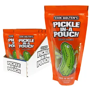 Van Holten's Pickle In-A-Pouch Jumbo Sour Pickle-In-A-Pouch 12 Pack - 1001871 - Made in the USA - Sweet-Sour Flavor - Pickled Snacks