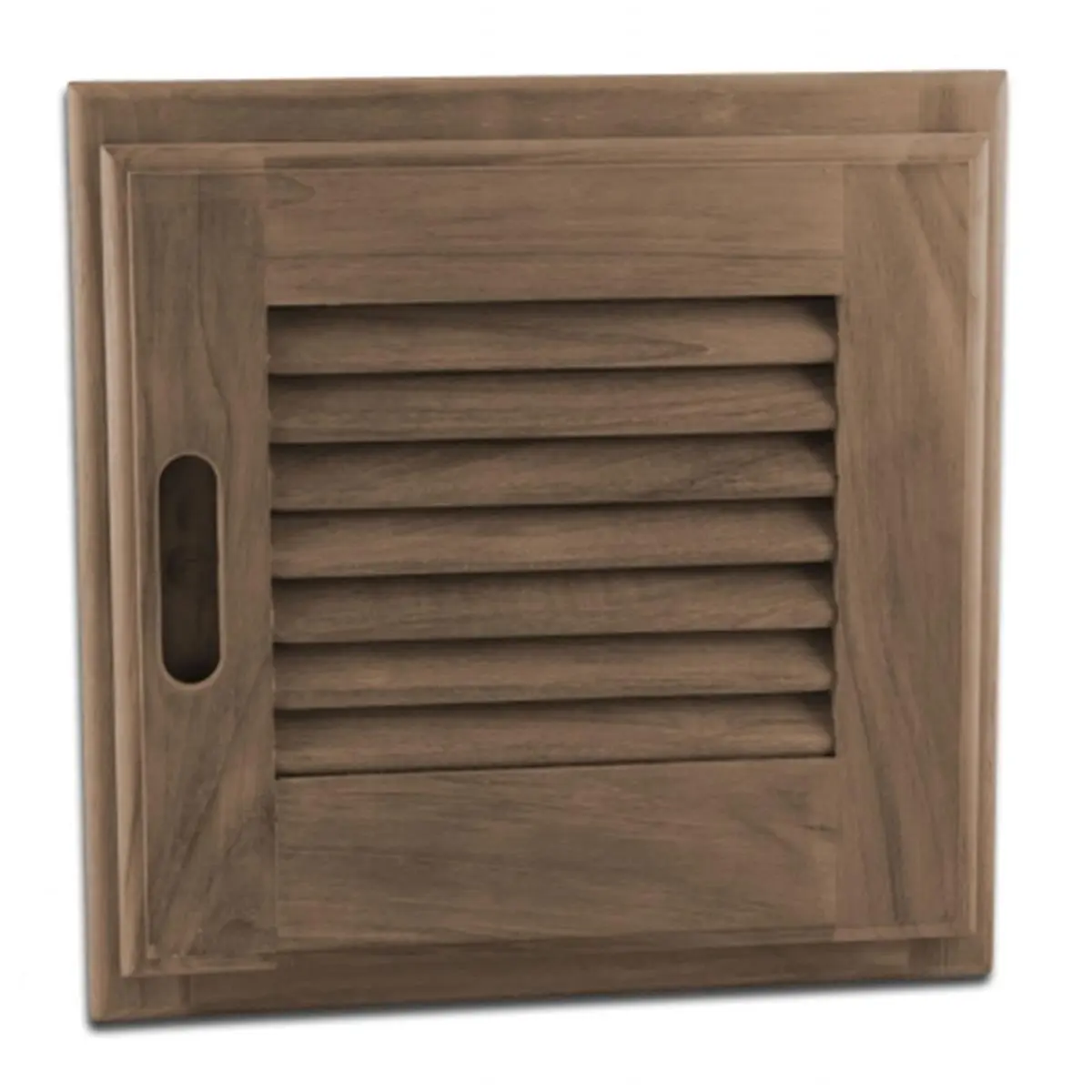 Detailed Solid Teak Small RH 12in.x12in Louvered Door with Frame, Smooth Finish, Cutout (Home Improvement Building Supplies for Doors, Gates & Windows)