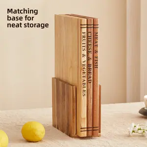 Solid Wood Bookshelf Design Cutting Board Set, Three-Piece Real Wood Kitchen Decorative Water Basin, Durable & Stylish Cooking Utensils, Wooden Cutting Boards