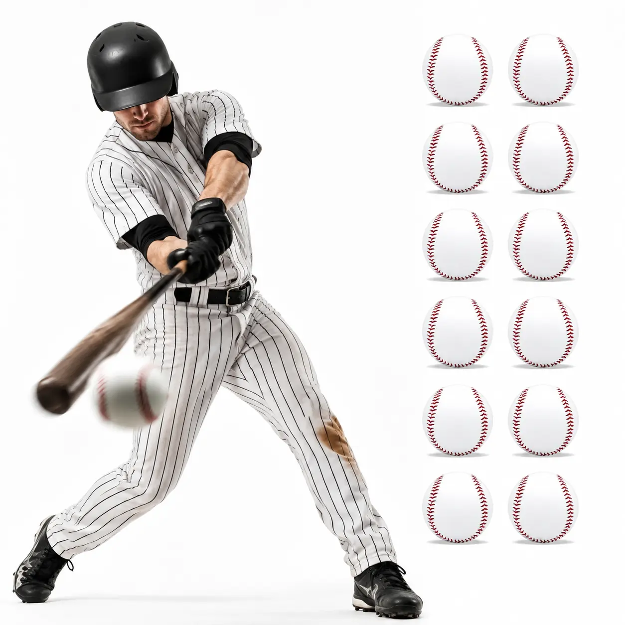 Magicorange 12-Pack Unmarked Practice Baseballs - Soft Rubber Core, Signable - for Youth Training, Pitching Machine Use - Ideal for Coaches' Tee-Ball Drills