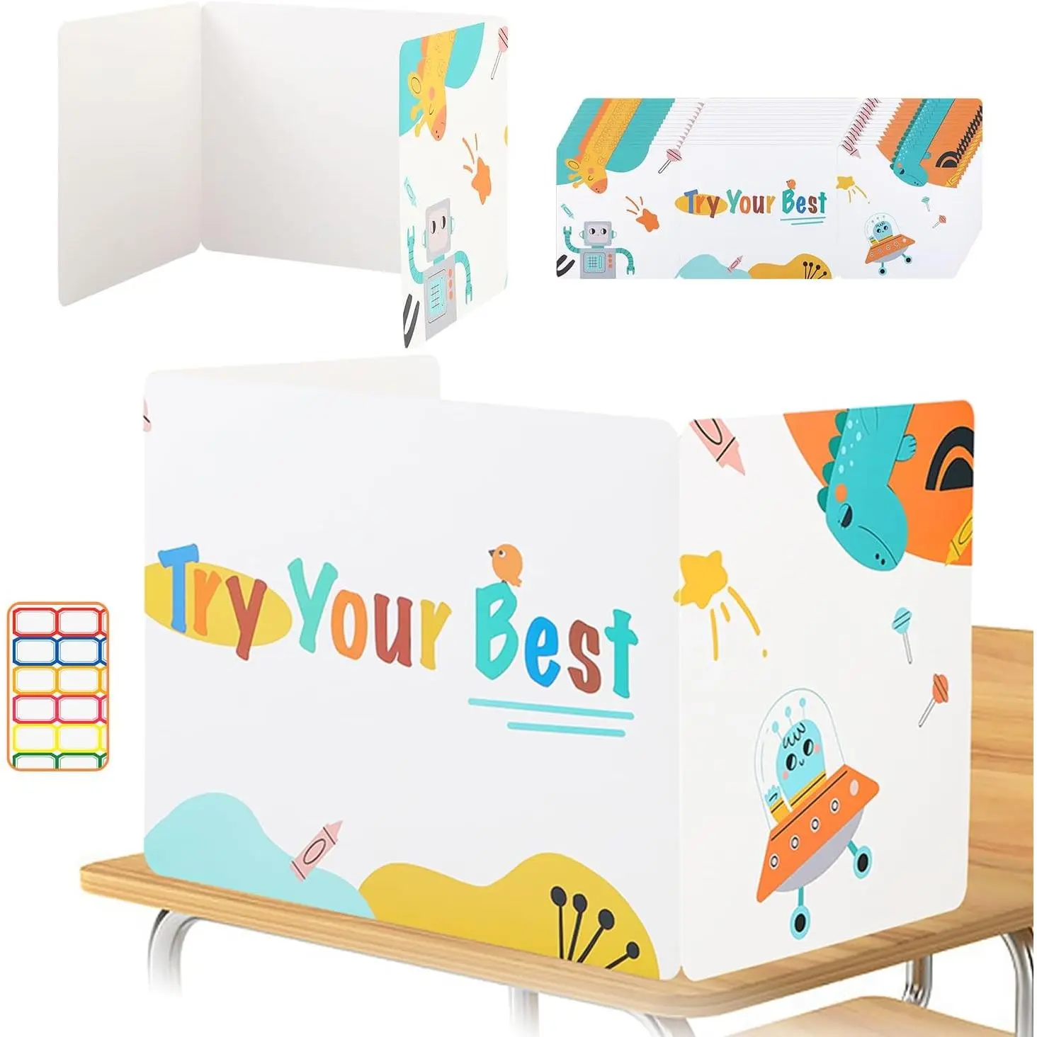 Boards for Student, Desk Dividers for Students, Cardboard  Folders,  Shield Folder Boards, Classroom Divider Shield for School Teachers Home (Try Your , 12)