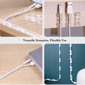 20pcs strong self-adhesive cable clamps, wire fixing tools, desktop/wall/car/Christmas light/office cable organizer artifact