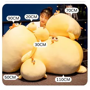 Squishy Yellow Chick Doll Stuffed Fatty Soft Chicken Animal Plush Toy Elastic Pillow Cuddly Baby Toy Comforting Birthday Gifts