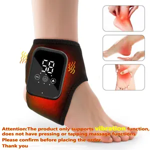 Ankle Relief Device, 3 Heat Settings 48-58°c, 3 Vibration Massage Levels, 15-Minute Timer, Touchscreen Operation, Universal Adhesive Strap