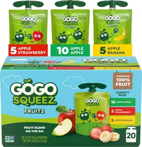 GoGo squeeZ No Sugar Added Applesauce and Fruit Puree Underwater Species Discovery Pack, Aquatic Apple and Ocean Grape, Fruit Snacks for Kids, Gluten Free, Nut Free, Recloseable Cap, BPA Free