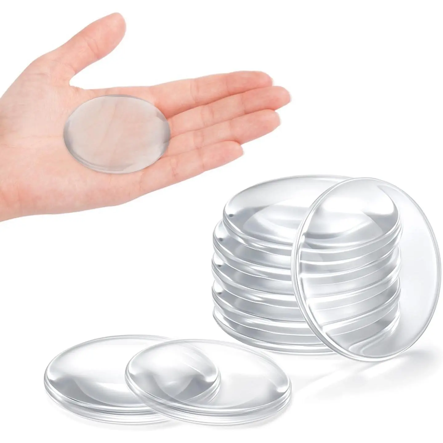Door Stopper for Wall, Door Knob Wall Protector - 8 count Clear  Bumpers with  Adhesive, Shock Absorbent Noise Reducing Guards for Doors, Cabinets, Shower