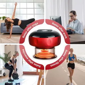 Tisscare 5-in-1 Smart Electric Cupping Massager with Red Light & Heat, 12 Adjustable Levels, Portable Handheld Vacuum Massage Cup for Back, Shoulder & Body Relaxation at Home, Original Smart Cupper Device, Massage Tool Gun, Neck Shoulder Leg Waist