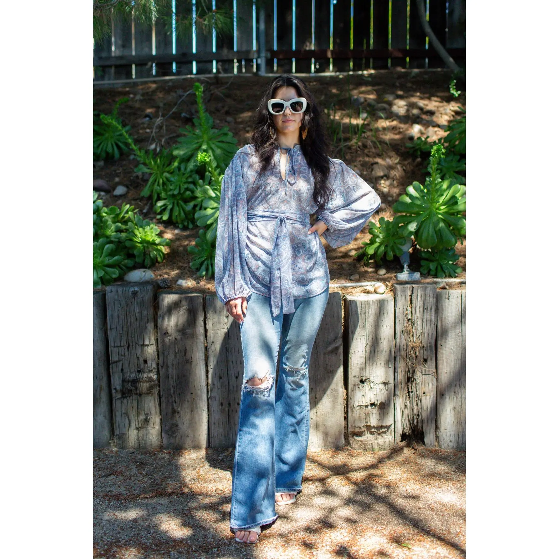 Clara Bishop Sleeve Blouse in Paisley Dawn