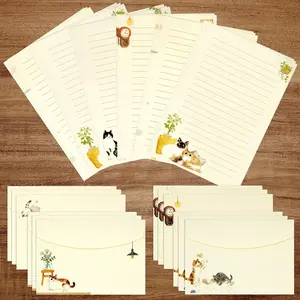 36 count Writing Paper and Envelopes Set, Warm Cute  Themed Stationary Set Design for Invitations  Decorations Holiday Party, 24 Lined Stationery Paper with 12 Envelops