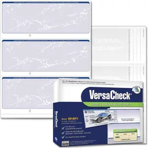 VersaCheck Secure Checks - 750 Blank Business Checks - Blue Prestige - 250 Sheets Form #3000-3 Per Sheet