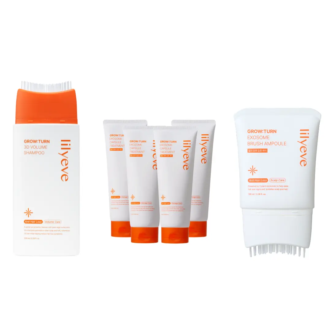 [LILYEVE] GROWTURN Hair Revival Set | Hair Growth Serum, 3D Volume Shampoo & Four Travel-size Capsule Treatment