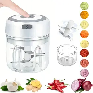 A 8.45oz Rechargeable Electric Blender with Stainless Steel Blades for Automatic Chopping in Multiple Colors Compact Kitchen Tool for Smoothies & Dough Prep Durable Plastic Body wireless food processor kichen aid mixer appliances System Blender-Food