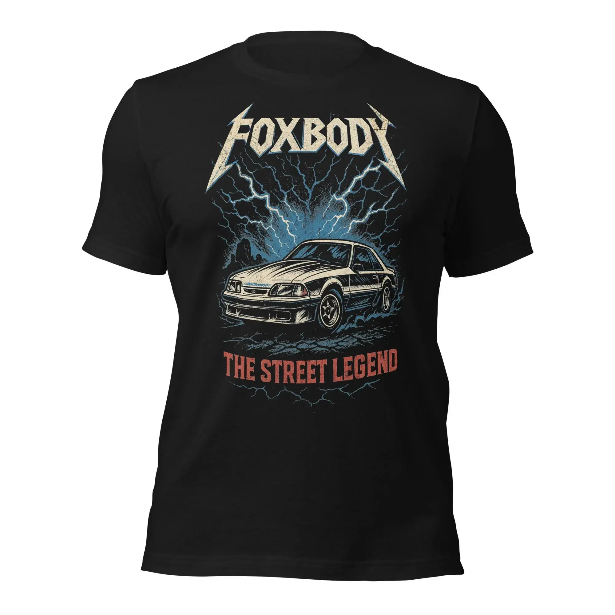 Foxbody Ford Mustang T-Shirt, Sweatshirt, Hoodie Retro 80s Muscle Car Tee - Vintage Street Racing Graphic Shirt - Gift for Car Lovers