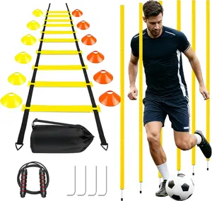 20FT Agility Ladder Soccer Ladder  Equipment with Cones as Gifts for Boys