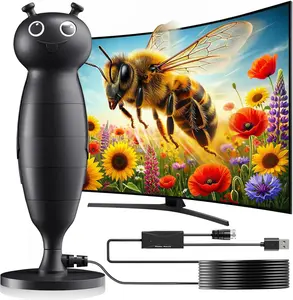 Bee TV Antenna,TV Antenna for Local Channels，Cartoon Bee Design TV Digital HD Antennas Long Range Reception -4K 1080p HD Local Channels with Signal Booster - High Gain Compact Antenna
