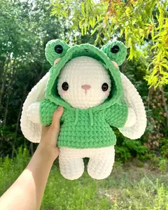 The frog bunny crochet Cute Bunny Crochet Gift For Rabbit Lovers