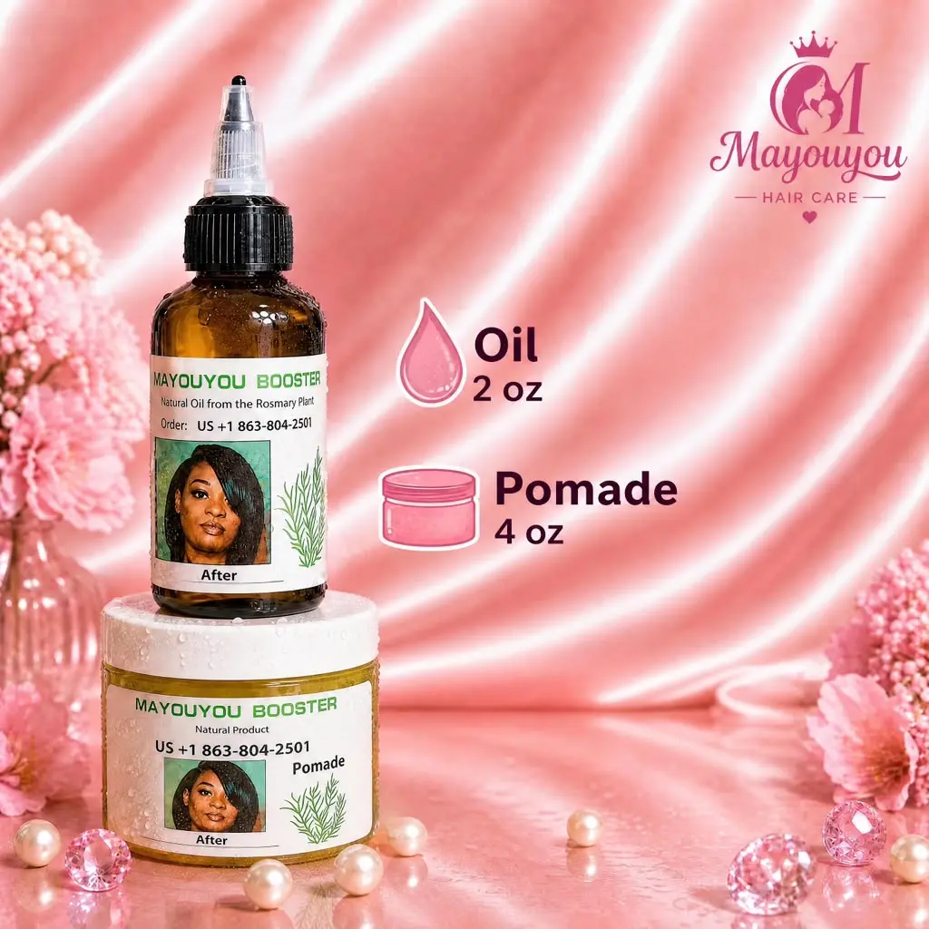 Mayouyou 2-Piece Hair Care Booster Set - 4 oz Pomade and Treatment 2 oz Oil for Styling Needs