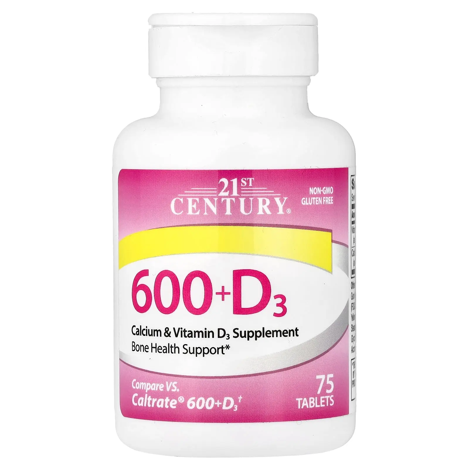 21st Century 600+D3, Calcium & Vitamin D3 Supplement, 75 Tablets 21st Century 600+D3, Calcium & Vitamin D3 Supplement, 75 Tablets
