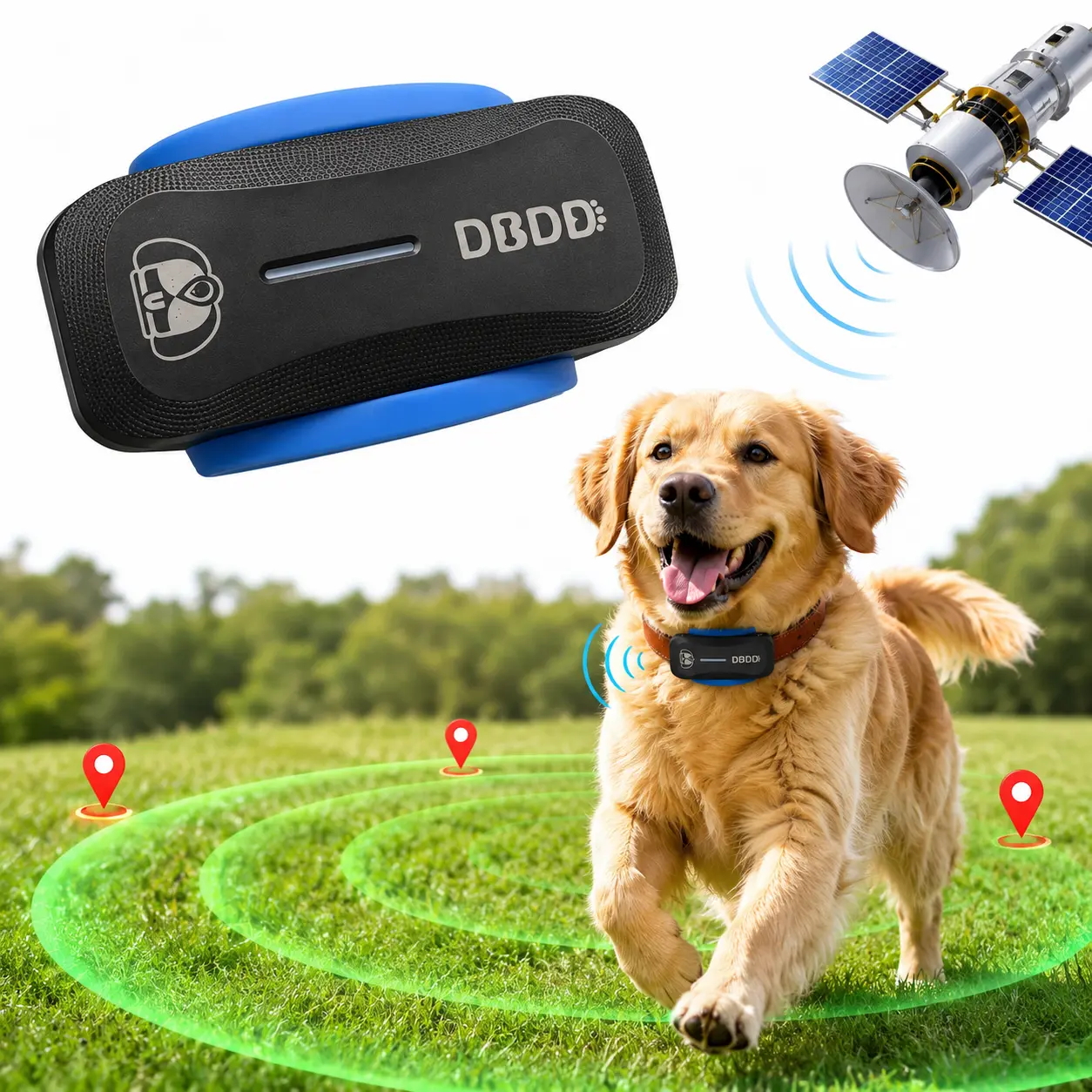 【Summervibes】Dog GPS Wireless Fence Collar Device - Waterproof Real-Time Tracker, 0.1 lb, 24/7 AI Health Consultation, Activity Data Monitoring, Activity Pattern Analysis, Health Score Generation, Safety Alert, Family Sharing (Pet Supplies)