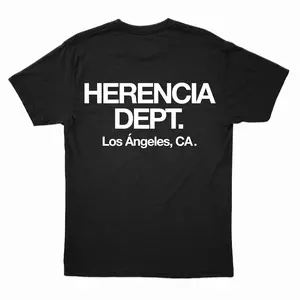 HERENCIA DEPT Oversized Black T-Shirt - Relaxed Fit Casual T-Shirt for Everyday Wear - Menswear