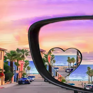 Heart-Shaped Blind Spot Mirrors for Car Rearview, Frameless Wide Angle Convex Mirror, Parking & Reversing Assist, Set of 2