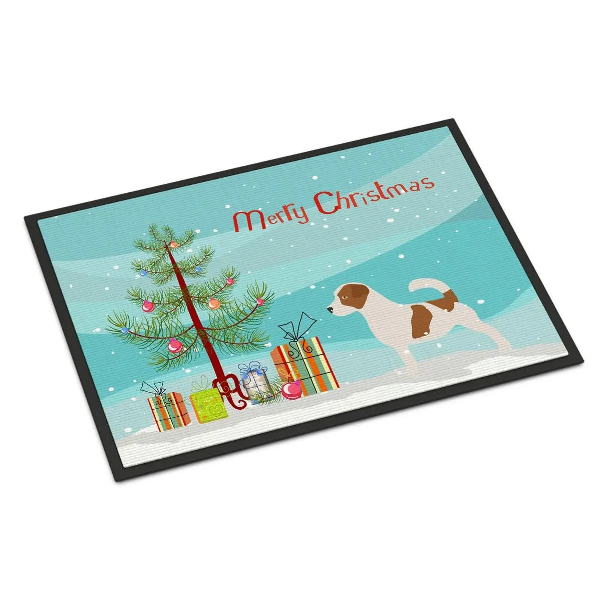 Carolines Treasures BB2925MAT Jack Russell Terrier Christmas Action Felt Mat, Durable Fade-Resistant Indoor-Outdoor Carpet (18x27 in)