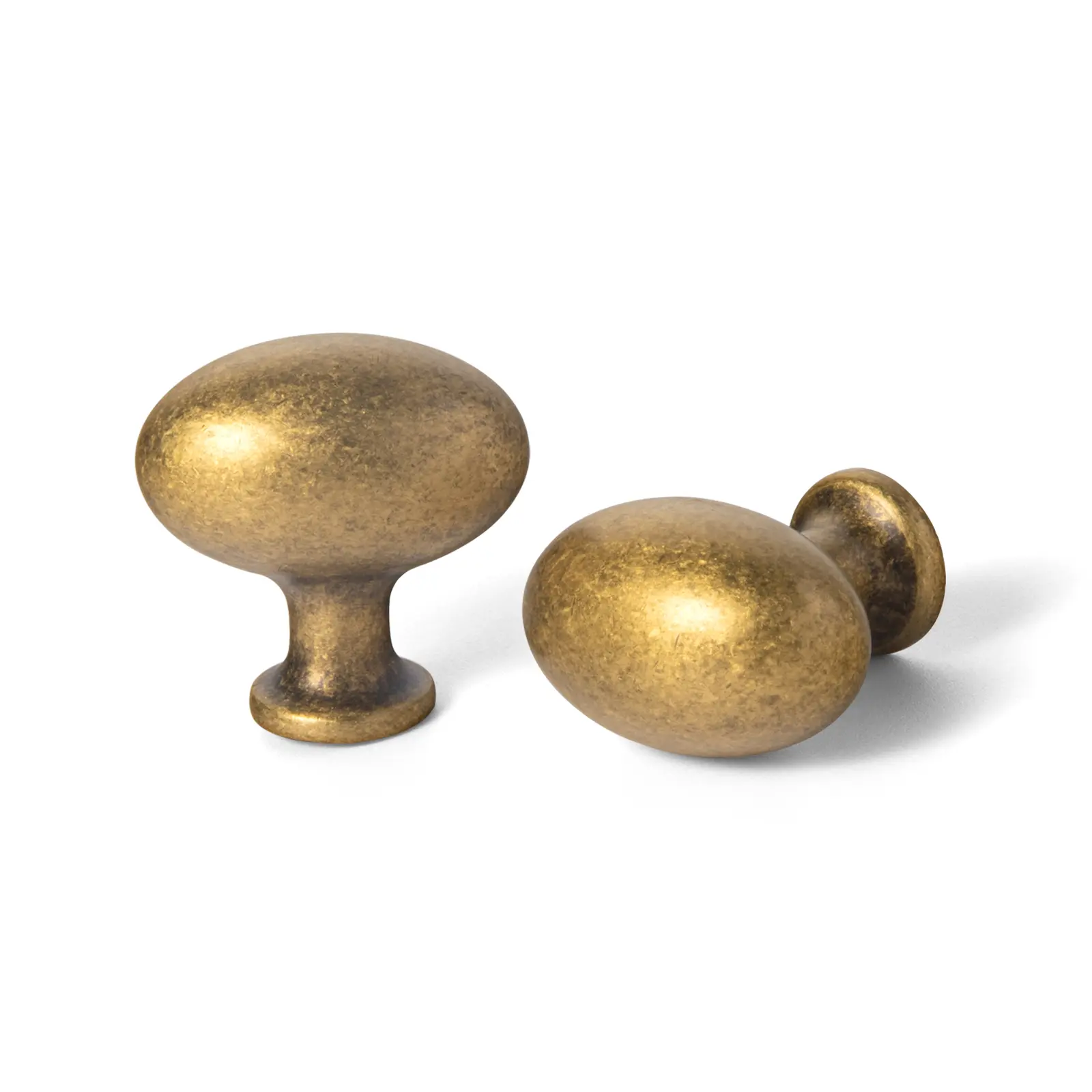 6-Pack Oval Antique Brass Zinc Alloy Cabinet Knobs - 1.2 in, Vintage Charm, Home Decor, Furniture Enhancement, Durable Door & Dresser Hardware