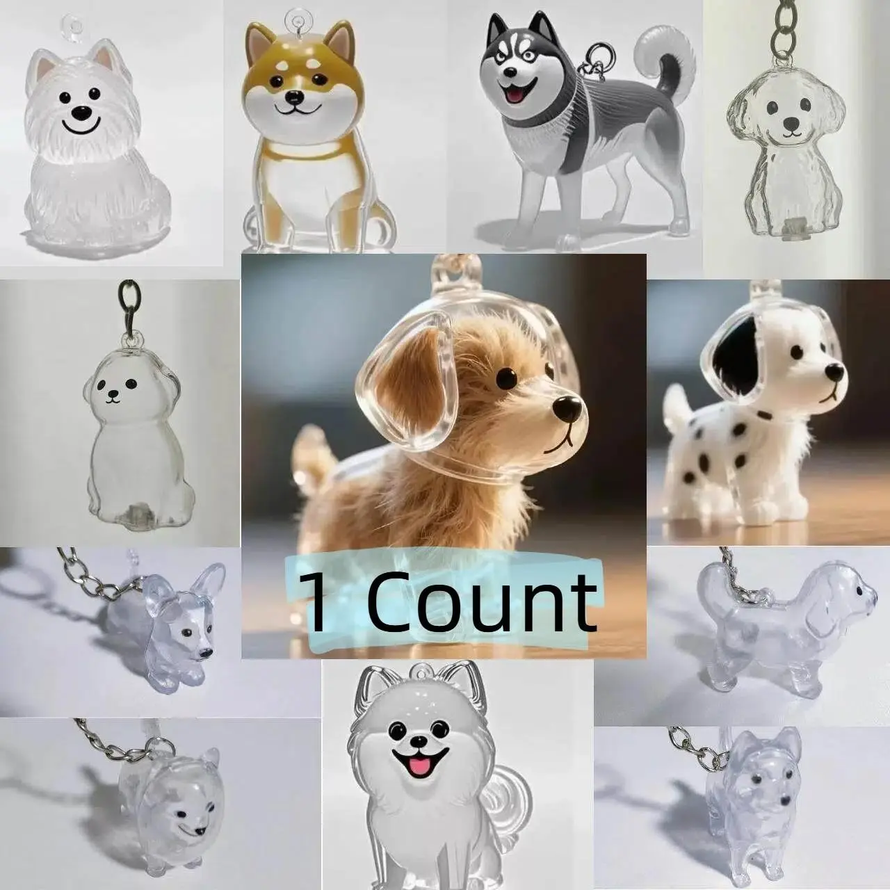 Dog Hair Keepsake Keychain, Transparent Capsule Pendant with Cute Puppy Design, Pet Memorial Gift for Dog Lovers, Holiday Gift Ideas, Lightweight Keychain, Cute Keychains