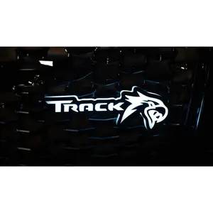 Habibis Carbon Flow Series RGB Track Hawk Style 2 Front Grill Emblem Lights for TrackHawk with Full RGB & Chasing Modes App Controlled Weather Resistant Build