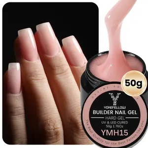 YOKEFELLOW Builder Nail Gel YMH15 Pink Apricot Nude Nail Extension Gel 50g 1.76oz  Builder Gel for Nail Extension Profession poly nail gel Long Lasting Hema-Free Tpo-Free Nail Extension Gel for Nail Beauty and Art