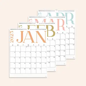 Modern Vertical Wall Calendar Jan 2025 - June 2026