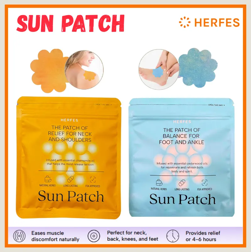 Sun Patch Natural Pain Relief Patches | Unique Scents like Lavender, Daily muscle comfort, Natural Ingredients, Vegan, Long-Lasting Relief, Effective For Menstrual Cramps, Perfect Gift TikTokshopdeals
