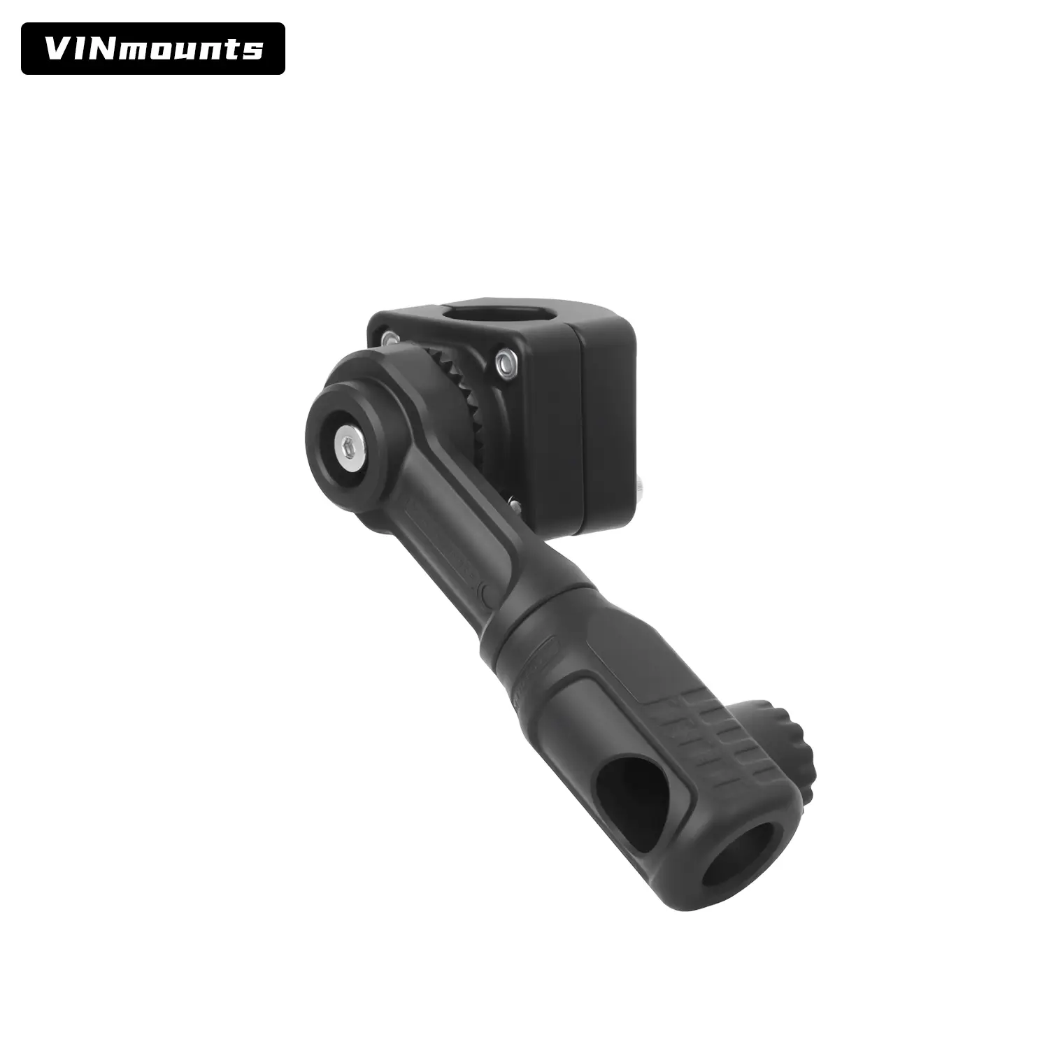 VINmounts 0-Degree Aluminum Transducer Pole Mount Multi-Angle Adapter Mounts & Holders, Universal Bracket for Garmin Livescope LVS34 LVS32 LVS62, Lowrance Active Target 2 Fish Finder on Pole, Trolling Motor Shaft, 0° Bracket, Ratcheting Adjustment Structu