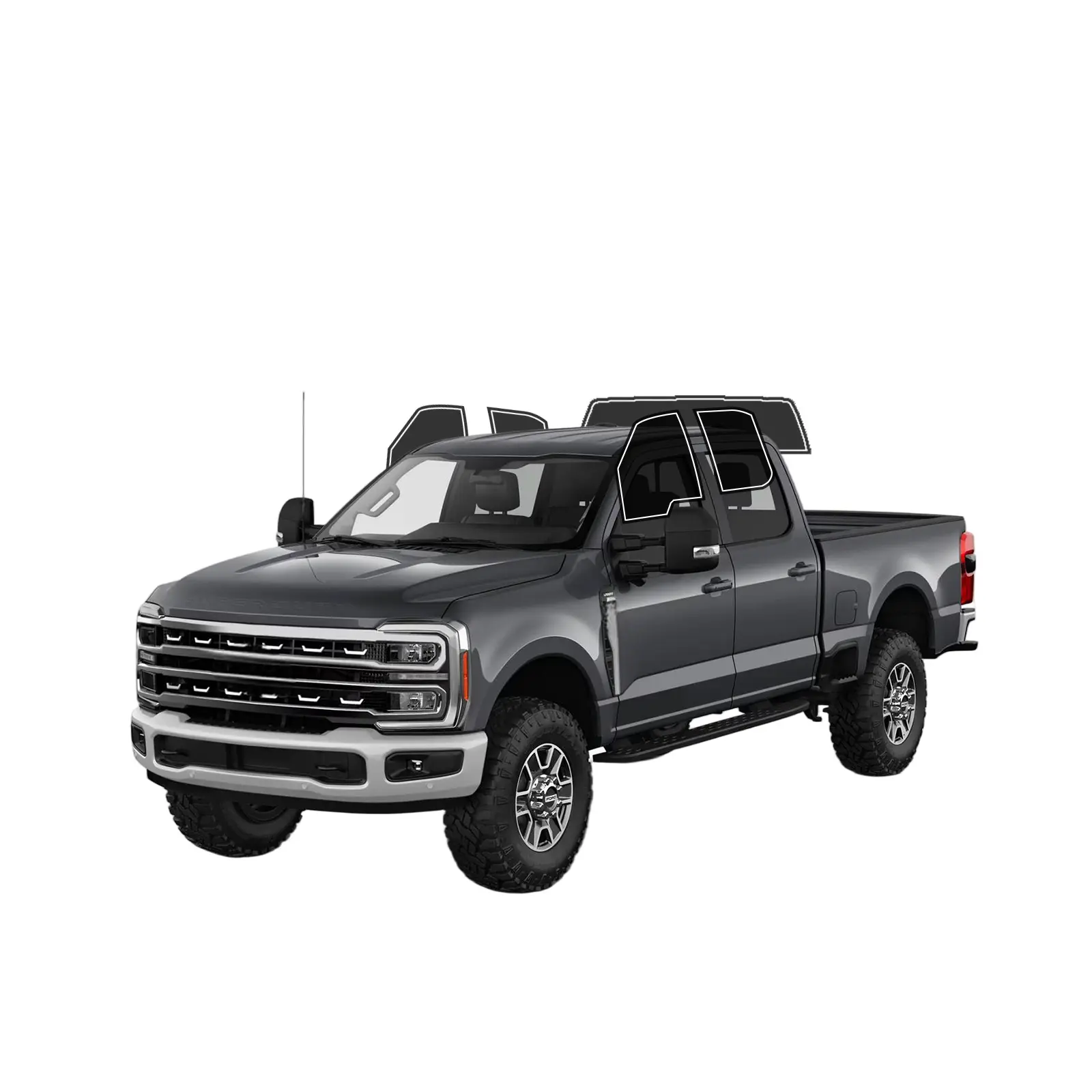 2Ply Precut Car Window Tint Film Kit for Ford F250 F350 F450 F550 Crew Cab (2017-2026) - All Side+Rear Windshield Coverage, Tint for Car Windows, Sun Blocking, Heat & Glare Reduction, Anti-Shatter, UV Blocking, Privacy Shield, Easy Install, No Trimming