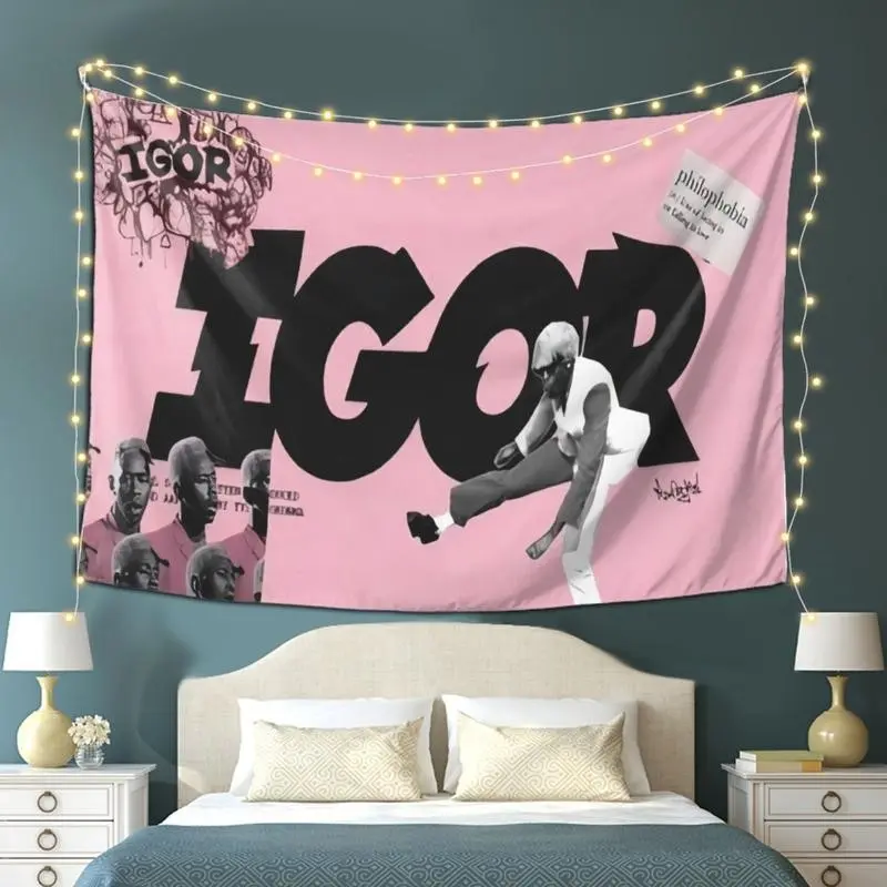 Igor Retro Vintage Hip Hop Print Durable Polyester Tapestry Banner - Polyester Fits, Horizontal Album Cover Room Art, Animals & Industrial Music Souvenir, Living Room Wall Decor, Bedroom Decor, Graduation Gift, Durable Decorative Tapestry
