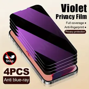 4 Anti-Peep Tempered Screen Protectors, Blue Light Tempered for iPhone 17 Pro/air, Full-Screen Protection, Compatible with Multiple Models