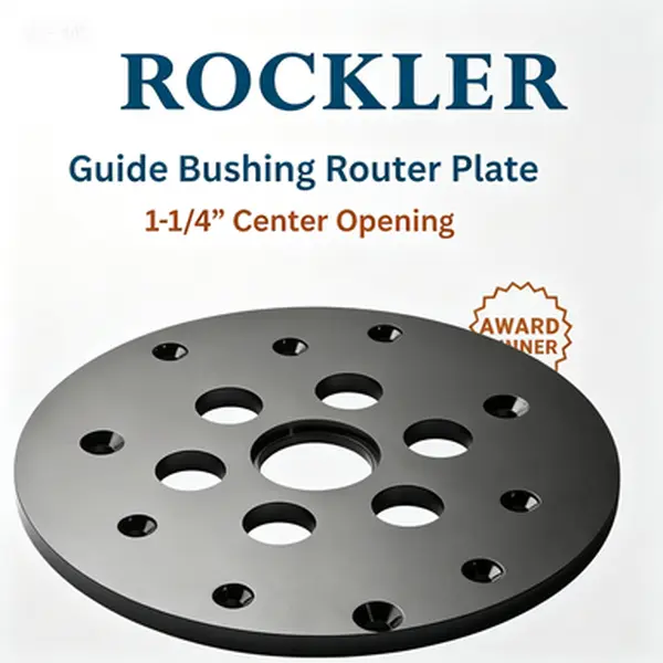 1-1/4 Inch Center Opening Router Guide Plate - Solid Plastic Router Table Insert with Mounting Hardware - Universal Bushing Router Plate for Woodworking - Durable & Precision Fit - Includes Hardware Kit