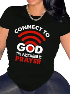 "Connect To God The Password Is Prayer" Christian Humor T-Shirt